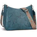 KITEVIUN Crossbody Bags for Women Trendy, Vegan Leather Medium Butterfly Hobo Purse, Women's Shoulder Handbags - color: Peacock Blue