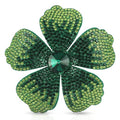 2.9 Inches Created Crystal Hibiscus Hawaiian Flower Hair Clips for Women | Boho Braids Artificial Flower Clips for Hair - color: Green