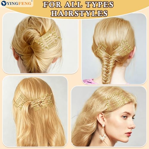 330 PCS 2.2Inch Blonde Bobby Pins for Women Girls, Super Grip Gold Hair Clips with Box, YINGFENG Reusable Non Slip Hair Pins, Suitable for All Hair Types - color: Gold(2.2Inch)