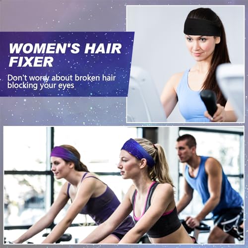 18 Pcs Sports Sweatbands for Men Women Camo Headbands Workout Non Slip Headbands Breathable Head Band Fitness Stretchy Unisex Hairband for Yoga Running Cycling Ball - color: Lovely Colors