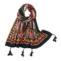 Yeieeo Boho Scarf for Women Lightweight Floral Printed Scarf Fall Winter Fashion Fringed Shawl - color: Floral 22