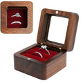 Wooden Ring box，Clear Skylight Ring Case,Solid Wood Square Jewelry Storage Box-ring bearer pillow for Wedding Ceremony, Engagement(red velvet) - color: Transparent skylight - 1 slot - Red velvet