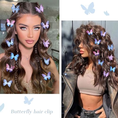 20Pcs Rhinestone Y2K Glitter Hold Hair Jaw Clips, Cute Hair Claws, and Butterfly Clips for Teens Women - Gifts - color: Novelty Style