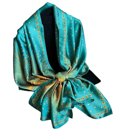 Acotavie Scarfs for Women Fashion Scarves Long Floral Pattern Scarf Headscarf Lightweight Sunscreen Shawls - color: Green Red