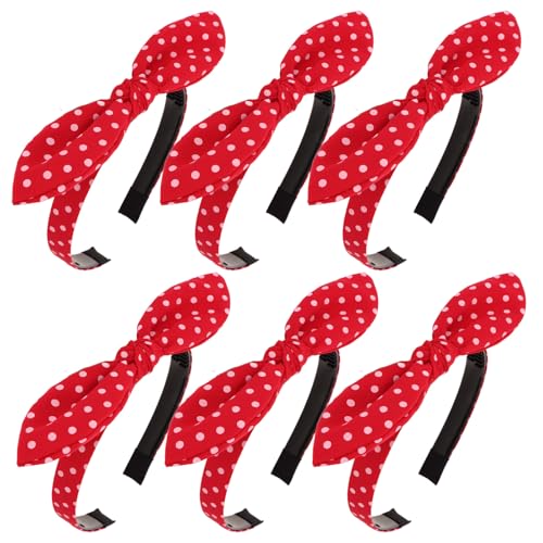 Jaciya Red Polka Dot Bow Headbands, Retro Bunny Ear Knotted Headbands with Bow, Vintage Hair Accessories for Women Daily Outfit & Party Styling - color: Red Polka Dot