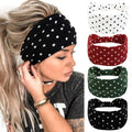 Huachi 4 Packs Polka Dot Headbands for Women Wide Stylish Head Wraps Thick Hairbands Large African Sport Yoga Turban Headband Hair Accessories - color: Polka Dot