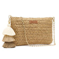 Small Straw Purse for Women Summer Clutch Purses Beach Woven Envelope Bag Raffia Shoulder,Straw Crossbody Bag boho - color: Square Brown