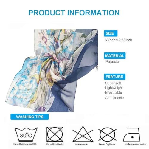 Xyueanlo Fashion Scarves for Women Lightweight Elegant Scarf Sunscreen Wraps Shawls - color: Navy Blue