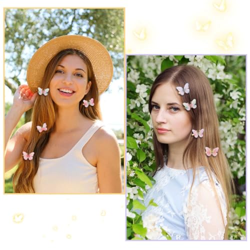 18Pcs Rhinestone Butterfly Hair Clips for Teens Women, Y2K Glitter Hair Jaw Clips, Cute Headwear Gifts for Wedding and Back to School - color: Bight Style