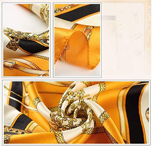 ANDANTINO 100% Mulberry Silk Scarf -21” Square Neckerchief with Gift Packed - color: Orange