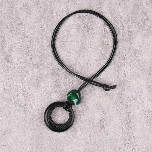 Bohemian Necklaces for Women Long Leather Necklace with Large Pendant Chunky Boho Hippie Jewelry Pendant Chocker Necklace - style: Large Pendant Necklace