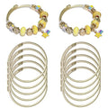 Exway 10 Pcs Elastic charm Bracelet chain Stainless Steel Cable Wire Twisted Cuff Bangle Bracelet Gold charm Bracelets Kit for Crafts DIY Women Jewelry Making - color: gold, size: 7.0in
