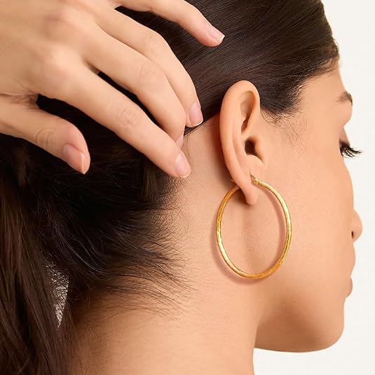 Hoop Earring for Women, Large Earrings, Radiant Earrings for Women, Eye-catching Thin Earring large hoops (gold)