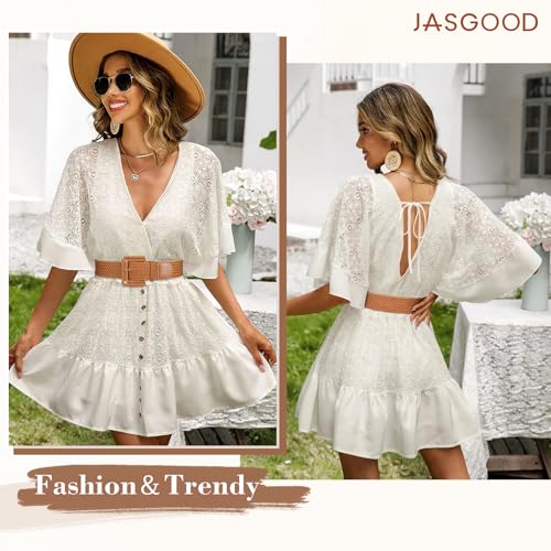 JASGOOD Women Wide Woven Belt for Dresses Rattan Waist Belt Braided Boho Belt with Square Buckle - color: Brown, size: Fit Waist Size 38-42inch