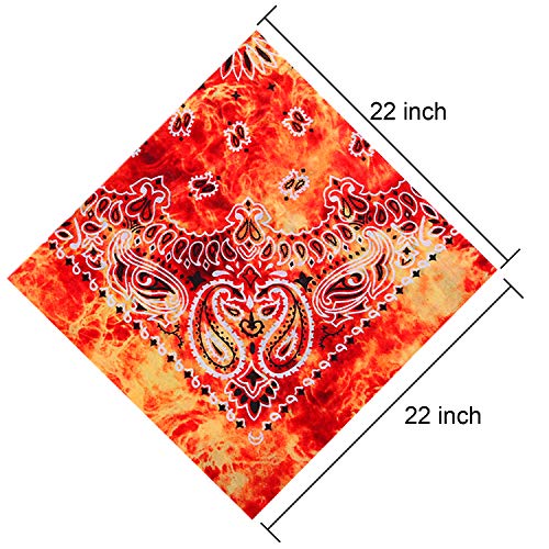 URATOT 12Pcs Paisley Cotton Bandana Printed Head Scarf Set | Rich color options classic paisley printed available for both adults and children with diverse usage scenarios - color: Mixed 12 Colors G