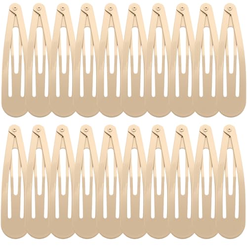 WILLBOND 30 Pieces 3.1 Inch Large Metal Snap Hair Clips Nonslip Barrettes Women Hair Accessories (Taupe) - color: Taupe, style: Minimalist