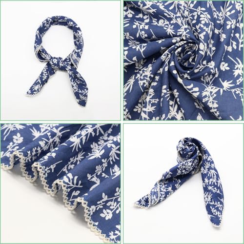 Large Cotton Bandanas for Women, 27 x 27 inch Hair Neck Scarf, Headband Square Scarf - color: Ocean Breeze