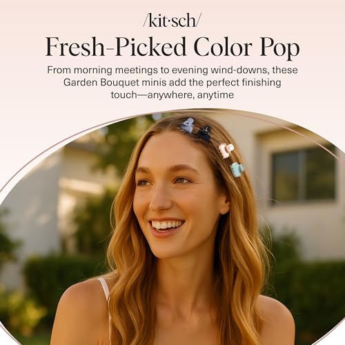 Kitsch Small Hair Clips for Women and Girls – Mini Claw Clips – Hair Accessories – Daily Styling, Recycled, Garden Bouquet | Ideal Gifts for Women – 8pc Set - color: Garden Bouquet
