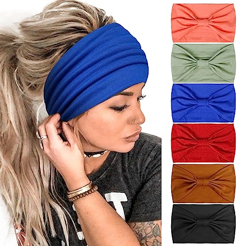Tobeffect Headbands for Women African Boho Wide Hairband Headband Knotted Head Wraps Head Scarf Hairbands Turbans Hair Accessories - color: Headbands 9