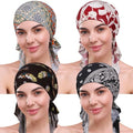 4 Pieces Chemo Headwear for Women, Pre-Tied Head Scarf Cancer Headwear for Hair Loss - color: Multicolor-2
