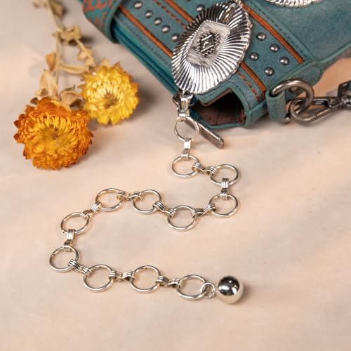 Montana West Rustic Couture's Large Western Concho Metal Belts for Women Cowgirl - color: Bright Silver