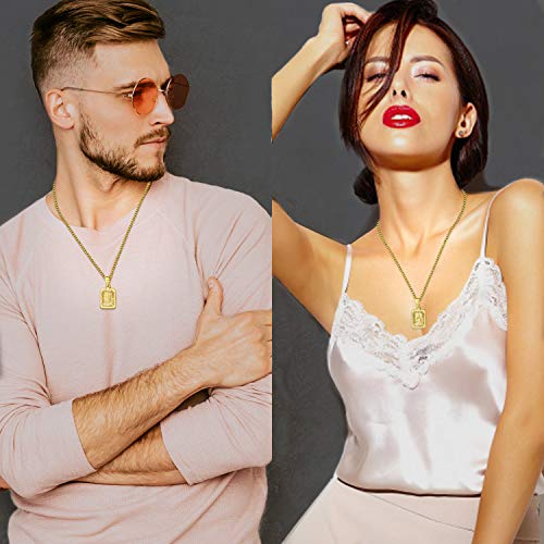 JSJOY Graduation Gifts 2026 Gold Initial Necklaces for Women Men Gold Letter Necklaces 26 Capital A-Z Letter Pendant Necklaces for Women Square Monogram Necklace for Her Initial Necklaces - color: Gold Letter M
