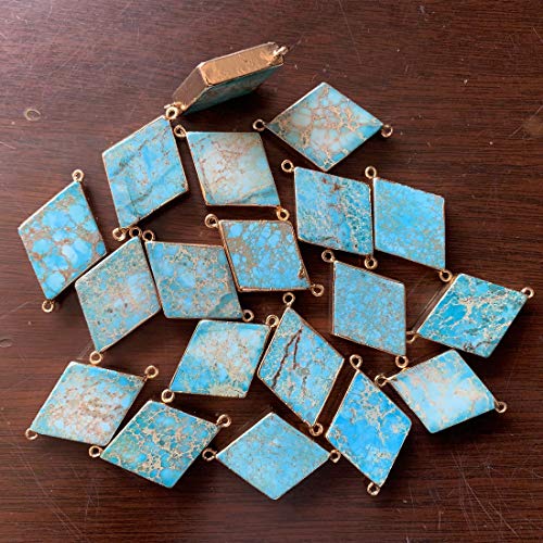 YGLINE Boho Handmade Wrap Leather Tube Crystal Stone Bracelet for Women - color: Blue