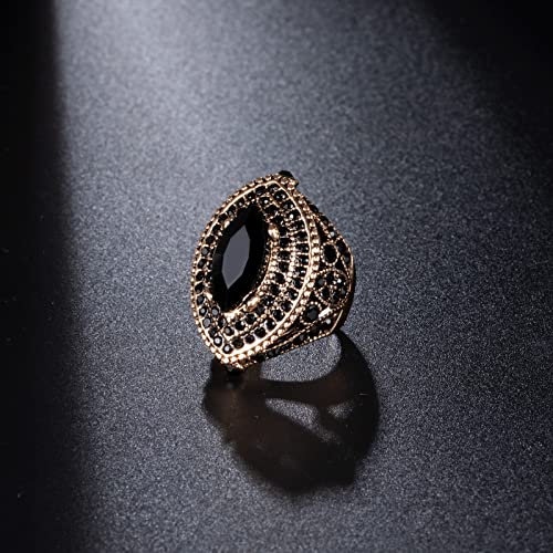 Women Ring - 32mm Turkish Style Gemstone Women Jewelry J0769 - color: Black