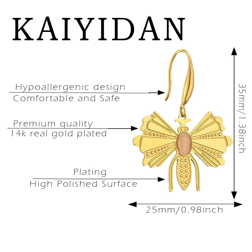 Silver/Gold Boho Dangle Statement Earrings for Women Trendy,Handmade Vintage Dainty Cute Long Drop Summer Earrings,fashion Accessories Jewelry Gifts - color: A20 gold bee shaped