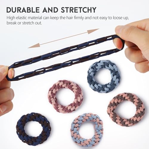 Youxuan Colorful Elastic Hair Ties, Soft, Stretchy, and Non-Damage Hair Rubber Bands, 10 Pack Strong and Durable Scrunchies for Women and Girls - color: Classic Color-BZ