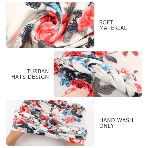 African Women Turban Caps Pre-Tied Twisted Turbans Head Scarf for Women Hair Wraps Cover Beanie Cancer Chemo Headwear - color: 1 Pack Twisted Braid A: Floral E