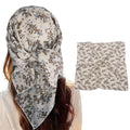 Bandanas for Women Men 21"x21" Floral Headband Scarf Versatile Hair Bandana Square Head Scarf - color: Beige and Brown