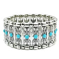 Western Bracelets for Women Vintage Chunky Turquoise Cuff Bracelet Turquoise Country Bracelets Adjustable Boho Cuff Bracelet Western Country Costume Jewelry Accessories - style: Style13