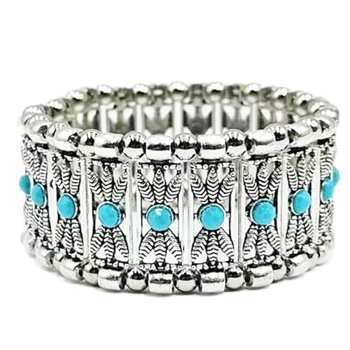 Western Bracelets for Women Vintage Chunky Turquoise Cuff Bracelet Turquoise Country Bracelets Adjustable Boho Cuff Bracelet Western Country Costume Jewelry Accessories - style: Style13