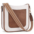 BOSTANTEN Crossbody Bags for Women Trendy Vegan Leather Guitar Strap Purse for Spring Travel - color: A05-brown With Beige