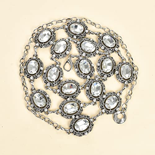 Luvatar Fashion Metal Waist Chain Belt Blouse Dress Sweater Chain Belt… - color: Silver-d1