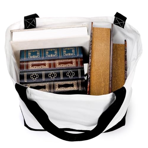 Pumtus 9 Pack Canvas Tote Bags, 18.5 x 16 IN Large Cotton Tote with Handle, Washable Reusable Shopping Bags, Multi-Purpose Kitchen Grocery Bag, Blank Cloth Tote for DIY, Beach, Holiday, Crafts