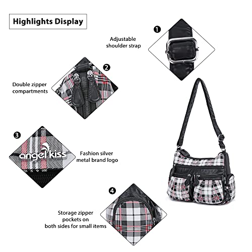 Angel Kiss Crossbody Bags for Women, Ladies Shoulder Handbags and Purses Medium Faux Leather Pocketbooks | Ladies - color: 23white/Black