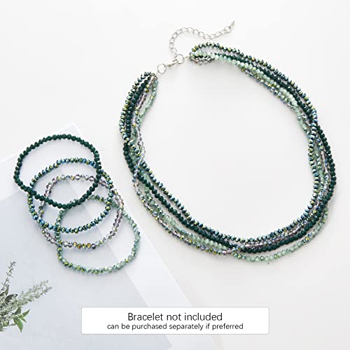 Noessla Beaded Statement Necklaces for Women Layered Chunky Bead Necklace Fashion Costume Jewelry Gifts for Mom - color: 029-Green