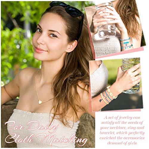49 Pcs Boho Jewelry Set for Women, Surfer Wave Friendship Bracelets Layered Necklace Hair Clip, Summer Beach Gift - style: Vintage