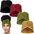 Haysandy 4 Pcs Mesh Hair Wrap for Women Pixie Hair Mesh Wrap Adjustable Pixie Cut Head Band for Sleeping Styling Makeup(Black, Wine Red, Khaki, Light Green) - color: Black, Wine Red, Khaki, Light Green