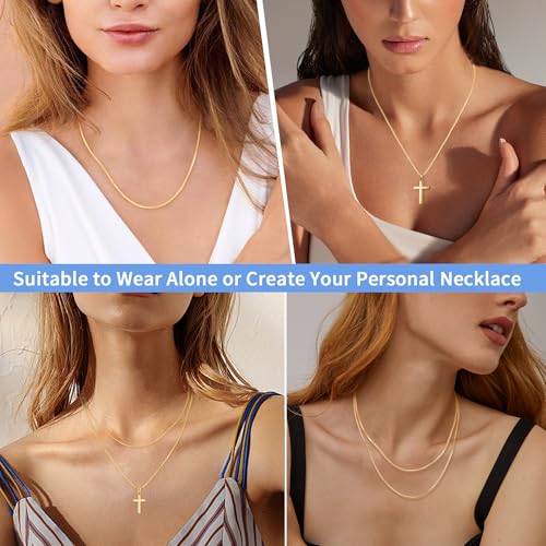 Jewlpire 18K Gold Plated 925 Sterling Silver Chain Necklace for Women Girls, 0.8mm Box Chain Lobster Claw Clasp-Super Thin & Strong Necklace Chain 16/18/20/22/24 Inch - color: 18k gold plated, size: 16 Inch