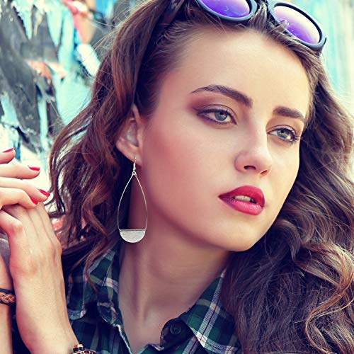 SPUNKYsoul Shield Paddle Earring Lightweight Statement Earrings | SPUNKYsoul Collection - style: Large Silver