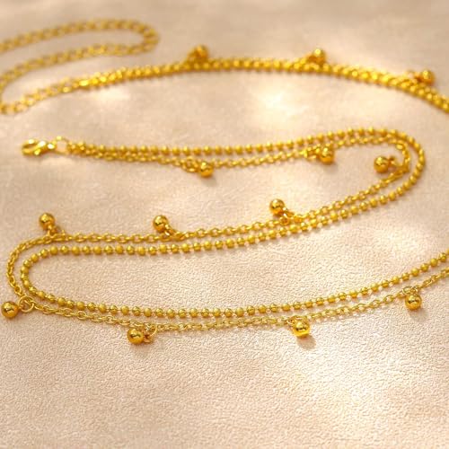 ELABEST Layered Gold Belly Chain 14K Plated Waist Chian Adjustable Sexy Waist Jewelry for Women - size: L(37inch+9.8inch), style: G