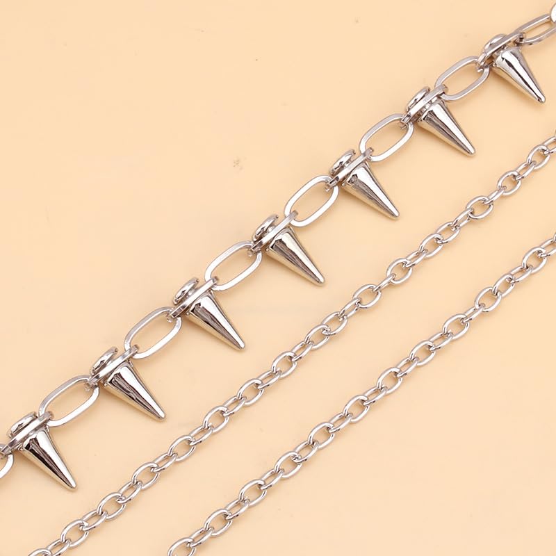 Pants Chains Hip Hop Punk Jeans Wallet Chain Goth Layered Waist Belt Chain Clothing Accessories for Women Men - color: 3 Chains Rivet