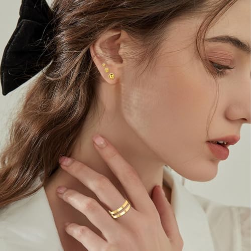 NEWITIN 44 Pieces Chunky Gold Jewelry Set for Women Fashion Costume Jewelry Gold Plated Chunky Necklace Chain Bracelet Ring Hoop Earrings Set for Women - color: Gold C