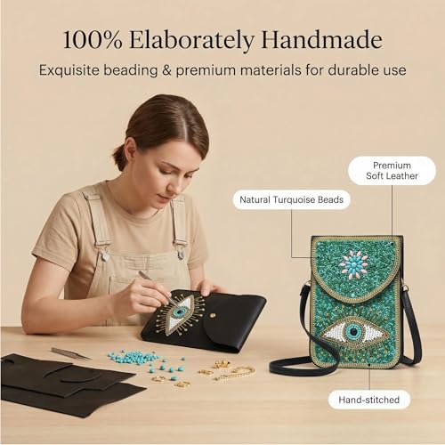Small Crossbody Bags for Women Designer Cell Phone Bag Boho Shoulder Wallet Purse - color: Green