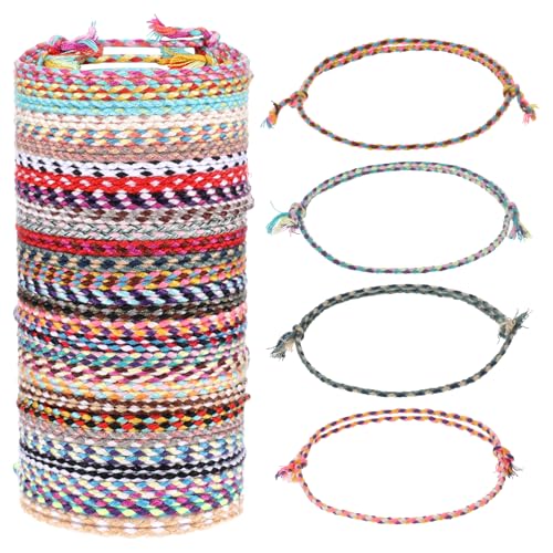 30 PCS Woven Wrap Friendship Bracelets, Handmade Woven Bracelet for Friendship, Adjustable Colorful Thread Bracelets for Women