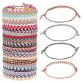 30 PCS Woven Wrap Friendship Bracelets, Handmade Woven Bracelet for Friendship, Adjustable Colorful Thread Bracelets for Women