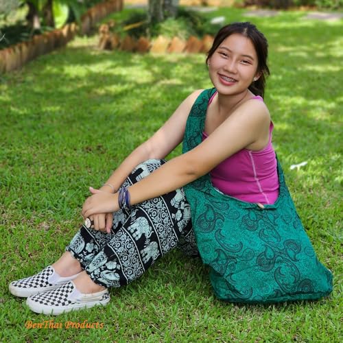 BTP! Thai Cotton Hippie Hobo Sling Crossbody Bag eco Friendly Shopping bag Paisley Print Large - color: Emerald Green Pl27